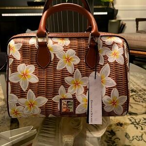 Dooney & Bourke Coated Cotton Plumeria Barrel Satchel